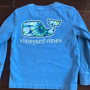 Vineyard Vines Kids Blue Long Sleeve with Tie-Dye Whale